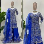 TRENDING CHINON SILK THREAD SEQUENCE WORK TOP PALAZZO WITH DUPATTA PARTY WEAR WHOLESALE PRICE ETHNIC GARMENT (6)