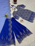 TRENDING CHINON SILK THREAD SEQUENCE WORK TOP PALAZZO WITH DUPATTA PARTY WEAR WHOLESALE PRICE ETHNIC GARMENT (6)