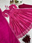 TRENDING GEORGETTE DIGITAL PRINTED EMBROIDERY SEQUENCE WORK GOWN BOTTOM WITH DUPATTA PARTY WEAR WHOLESALE PRICE ETHNIC GARMENT (4)