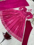 TRENDING GEORGETTE DIGITAL PRINTED EMBROIDERY SEQUENCE WORK GOWN BOTTOM WITH DUPATTA PARTY WEAR WHOLESALE PRICE ETHNIC GARMENT (4)