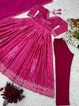 TRENDING GEORGETTE DIGITAL PRINTED EMBROIDERY SEQUENCE WORK GOWN BOTTOM WITH DUPATTA PARTY WEAR WHOLESALE PRICE ETHNIC GARMENT (4)