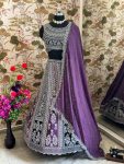 TRENDING GEORGETTE EMBROIDERY SEQUENCE WORK LEHENGA CHOLI WITH DUPATTA PARTY WEAR WHOLESALE PRICE ETHNIC GARMENT (2)