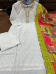 TRENDING GEORGETTE VISCOSE BUTTI WORK TOP BOTTOM WITH DUPATTA PARTY WEAR WHOLESALE PRICE ETHNIC GARMENT (5)