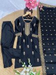 TRENDING MALAY SATIN EMBROIDERY WORK TOP BOTTOM WITH DUPATTA PARTY WEAR WHOLESALE PRIECE ETHNIC GARMENT (5)