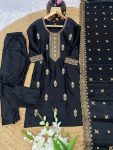 TRENDING MALAY SATIN EMBROIDERY WORK TOP BOTTOM WITH DUPATTA PARTY WEAR WHOLESALE PRIECE ETHNIC GARMENT (5)