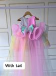 TRENDING NET FLAIRED ATTACHED BOW WITH BEADS WORK KID’S FROCK PARTY WEAR WHOLESALE PRICE ETHNIC GARMENT (2)