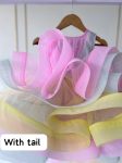 TRENDING NET FLAIRED ATTACHED BOW WITH BEADS WORK KID’S FROCK PARTY WEAR WHOLESALE PRICE ETHNIC GARMENT (2)