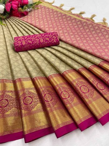 PLAIN PARTY WEAR AURA COTTON SILK SAREE  CHICKOO