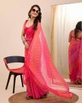 ATRACTIVE GEORGETTE DIGITAL PRINT WORK 1 MINUTE READY TO WEAR SAREE WITH UNSTITCHED BLOUSE FESTIVAL WEAR WHOLESALE PRICE ETHNIC GARMENT (68)
