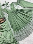 ATTARCTIVE CHINON EMBROIDERY SEQUENCE WORK GOWN BOTTOM WITH DUPATTA PARTY WEAR WHOLESALE PRICE ETHNIC GARMENT (7)