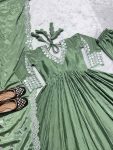 ATTARCTIVE CHINON EMBROIDERY SEQUENCE WORK GOWN BOTTOM WITH DUPATTA PARTY WEAR WHOLESALE PRICE ETHNIC GARMENT (7)