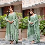 ATTARCTIVE CHINON EMBROIDERY SEQUENCE WORK GOWN BOTTOM WITH DUPATTA PARTY WEAR WHOLESALE PRICE ETHNIC GARMENT (7)