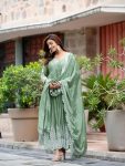 ATTARCTIVE CHINON EMBROIDERY SEQUENCE WORK GOWN BOTTOM WITH DUPATTA PARTY WEAR WHOLESALE PRICE ETHNIC GARMENT (7)