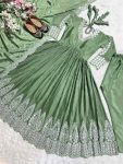 ATTARCTIVE CHINON EMBROIDERY SEQUENCE WORK GOWN BOTTOM WITH DUPATTA PARTY WEAR WHOLESALE PRICE ETHNIC GARMENT (7)