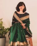ATTRACTIVE BANARASI SOFT SILK WEAVING ZARI WORK SARE WITH UNSTITCHED BLOUSE PARTY WEAR WHOLESALE PRICE ETHNIC GARMENT (4)