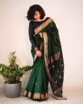 ATTRACTIVE BANARASI SOFT SILK WEAVING ZARI WORK SARE WITH UNSTITCHED BLOUSE PARTY WEAR WHOLESALE PRICE ETHNIC GARMENT (4)