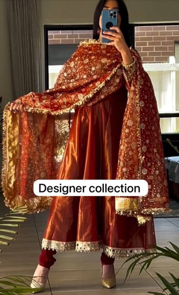 ATTRACTIVE BARBARI SILK EMBROIDERY LACE WORK GOWN BOTTOM WITH DUPATTA MAROON