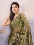 ATTRACTIVE BURBERRY SILK EMBROIDERY SEQUENCE WORK SAREE WITH UNSTITCHED BLOUSE PARTY WEAR WHOLESALE PRICE ETHNIC GARMENT 1 (2)