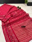 ATTRACTIVE CANDY COTTON SILK JAQUARD BORDER WORK SAREE WITH UNSTITCHED BLOUSE FESTIVAL WEAR WHOLESALE PRICE ETHNIC GARMENT (2)