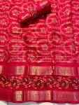 ATTRACTIVE CANDY COTTON SILK JAQUARD BORDER WORK SAREE WITH UNSTITCHED BLOUSE FESTIVAL WEAR WHOLESALE PRICE ETHNIC GARMENT (2)