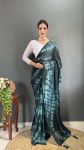 ATTRACTIVE CHIFFON TIE-DYE PRINT WORK READY TO WEAR SAREE WITH UNSTITCHED BLOUSE PARTY WEAR WHOLESALE PRICE ETHNIC GARMENT (34)