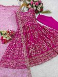 ATTRACTIVE CHINON EMBROIDERY SEQUENCE WORK GOWN BOTTOM WITH DUPATTA PARTY WEAR WHOLESALE PRICE ETHNIC GARMENT (8)