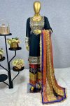 ATTRACTIVE CHINON SILK EMBROIDERY WITH SEQUENCE WORK TOP PALAZZO WITH DUPATTA FESTIVAL WEAR WHOLESALE PRICE ETHNIC GARMENT (5)