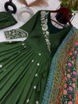 ATTRACTIVE CHINON SILK EMBROIDERY WORK GOWN PALAZZO WITH DUPATTA FESTIVAL WEAR WHOLESALE PRICE ETHNIC GARMENT (3)