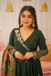 ATTRACTIVE CHINON SILK EMBROIDERY WORK GOWN PALAZZO WITH DUPATTA FESTIVAL WEAR WHOLESALE PRICE ETHNIC GARMENT (3)