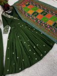 ATTRACTIVE CHINON SILK EMBROIDERY WORK GOWN PALAZZO WITH DUPATTA FESTIVAL WEAR WHOLESALE PRICE ETHNIC GARMENT (3)
