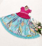 ATTRACTIVE CHINON SILK EMBROIDERY WORK KIDS LEHENGA CHOLI FESTIVAL WEAR WHOLESALE PRICE ETHNIC GARMENT (2)