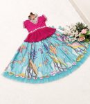 ATTRACTIVE CHINON SILK EMBROIDERY WORK KIDS LEHENGA CHOLI FESTIVAL WEAR WHOLESALE PRICE ETHNIC GARMENT (2)