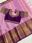 ATTRACTIVE COTTON JACQUARD WEAVING WORK SAREE WITH READY MADE BLOUSE FESTIVAL WEAR WHOLESALE PRICE ETHNIC GARMENT (3)