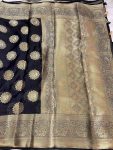 ATTRACTIVE CREPE GEORGETTE SILK JACQUARD BORDER WORK SAREE WITH UNSTITCHED BLOUSE FESTIVAL WEAR WHOLESALE PRICE ETHNIC GARMENT 1 (1)