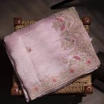 ATTRACTIVE DIAMOND CHINON EMBROIDERY CODING MULTI THREAD SEQUENCE WORK SAREE WITH UNSTITCHED BLOUSE PARTY WEAR WHOLESALE PRICE ETHNIC GARMENT (8)