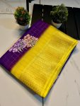 ATTRACTIVE DOLA SILK JACQUARD BORDER WORK SAREE WITH UNSTITCHED BLOUSE FESTIVAL WEAR WHOLESALE PRICE ETHNIC GARMENT 1 (2)