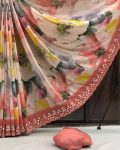 ATTRACTIVE GEORGETTE DIGITAL PRINT WITH EMBROIDERY STONE WORK SAREE WITH NSTITCHED BLOUSE PARTY WEAR WHOLESALE PRICE ETHNIC GARMENT (6)