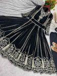 ATTRACTIVE GEORGETTE EMBROIDERY SEQUENCE WORK GOWN BOTTOM WITH DUPATTA PARTY WEAR WHOLESALE PRICE ETHNIC GARMENT (2)