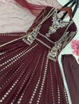 ATTRACTIVE GEORGETTE EMBROIDERY SEQUENCE WORK GOWN BOTTOM WITH DUPATTA PARTY WEAR WHOLESALE PRICE ETHNIC GARMENT (5)