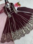 ATTRACTIVE GEORGETTE EMBROIDERY SEQUENCE WORK GOWN BOTTOM WITH DUPATTA PARTY WEAR WHOLESALE PRICE ETHNIC GARMENT (5)