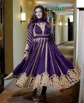 ATTRACTIVE GEORGETTE EMBROIDERY SEQUENCE WORK GOWN BOTTOM WITH DUPATTA PURPLE