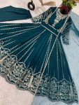 ATTRACTIVE GEORGETTE EMBROIDERY SEQUENCE WORK GOWN BOTTOM WITH DUPATTA WEDDING WEAR WHOLESALE PRICE ETHNIC GARMENT (4)