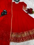 ATTRACTIVE GEORGETTE EMBROIDERY SEQUENCE WORK GOWN WITH DUPATTA FESTIVAL WEAR WHOLESALE PRICE ETHNIC GARMENT (3)