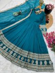 ATTRACTIVE GEORGETTE EMBROIDERY SEQUENCE WORK GOWN WITH DUPATTA FESTIVAL WEAR WHOLESALE PRICE ETHNIC GARMENT (9)