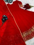 ATTRACTIVE GEORGETTE EMBROIDERY SEQUENCE WORK GOWN WITH DUPATTA FESTIVAL WEAR WHOLESALE PRICE ETHNIC GARMENT (3)