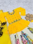 ATTRACTIVE GEORGETTE EMBROIDERY SEQUENCE WORK KIDS LEHENGA CHOLI WITH DUPATTA FESTIVAL WEAR WHOLESALE PRICE ETHNIC GARMENT (2)