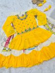 ATTRACTIVE GEORGETTE EMBROIDERY SEQUENCE WORK KIDS LEHENGA CHOLI WITH DUPATTA FESTIVAL WEAR WHOLESALE PRICE ETHNIC GARMENT (2)