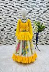 ATTRACTIVE GEORGETTE EMBROIDERY SEQUENCE WORK KIDS LEHENGA CHOLI WITH DUPATTA FESTIVAL WEAR WHOLESALE PRICE ETHNIC GARMENT (2)
