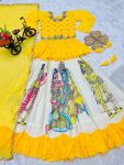 ATTRACTIVE GEORGETTE EMBROIDERY SEQUENCE WORK KIDS LEHENGA CHOLI WITH DUPATTA FESTIVAL WEAR WHOLESALE PRICE ETHNIC GARMENT (2)