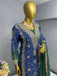 ATTRACTIVE GEORGETTE EMBROIDERY SEQUENCE WORK TOP BOTTOM WITH DUPATTA PARTY WEAR WHOLESALE PRICE ETHNIC GARMENT (2)